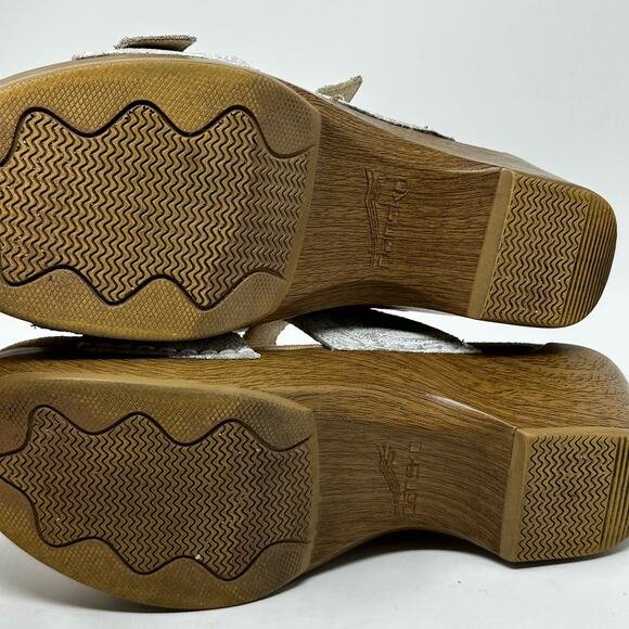 Dansko Sophie White Distressed Leather Sandals - Picture 11 of 12